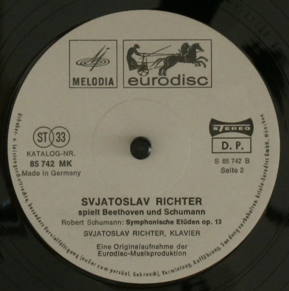 Robert Schumann, Ludwig van Beethoven, Sviatoslav Richter – Symphonische Etüden Op.13, Sonate Op.90 (VG/VG+) – LP, DE 1971 - Image 7