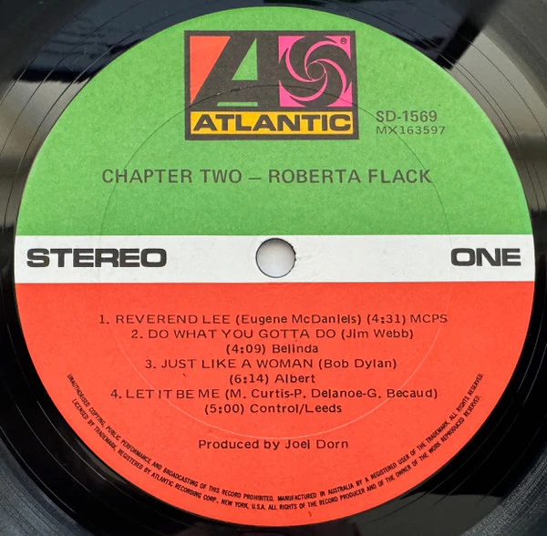 Roberta Flack – Chapter Two (VG+/VG) – LP, AU 1970 - Image 3