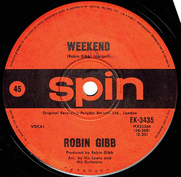 Robin Gibb – One Million Years (NM/Generic) – 7", AU 1969 - Image 2