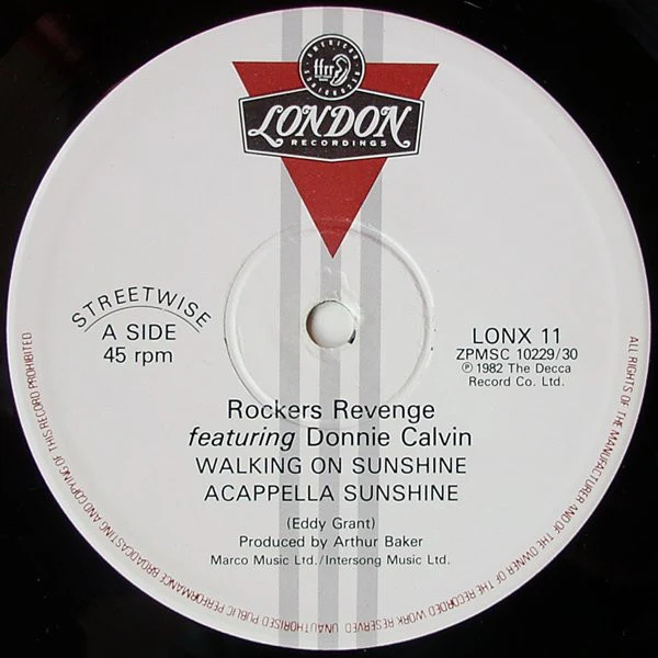Rockers Revenge, Donnie Calvin – Walking On Sunshine (VG+/Generic) – 12", UK 1982 - Image 2
