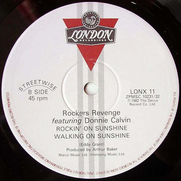 Rockers Revenge, Donnie Calvin – Walking On Sunshine (VG+/Generic) – 12", UK 1982 - Image 3