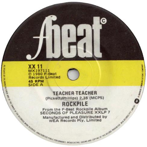 Rockpile – Teacher Teacher (VG+/Generic) – 7", AU 1980
