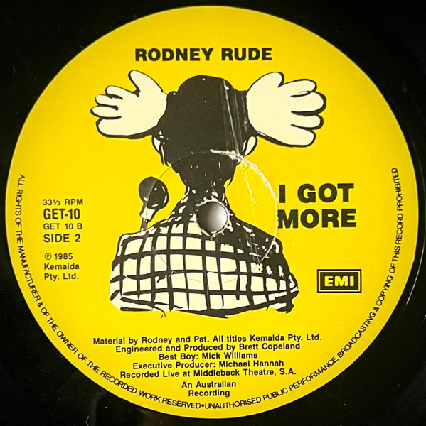 Rodney Rude – I Got More (VG+/VG+) – LP, AU 1985 - Image 10