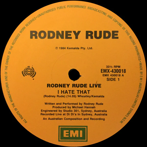 Rodney Rude – Live (VG+/VG+) – LP, AU 1984 - Image 4