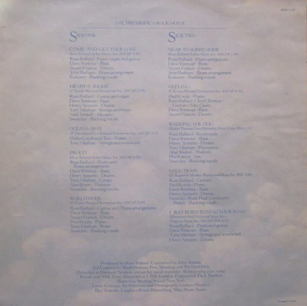 Roger Daltrey – Ride A Rock Horse (VG+/VG+) – LP, US 1975 - Image 3