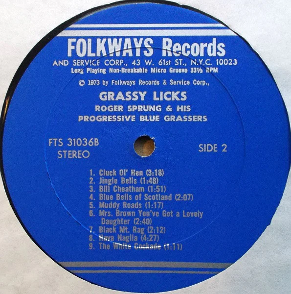 Roger Sprung And His Progressive Bluegrassers – Grassy Licks (VG+/VG) – LP, US 1973 - Image 4