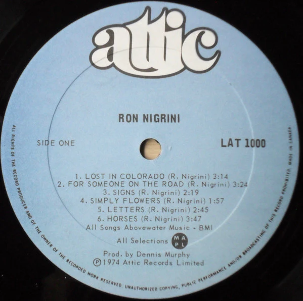 Ron Nigrini – Ron Nigrini (VG+/VG+) – LP, CA 1975 - Image 3