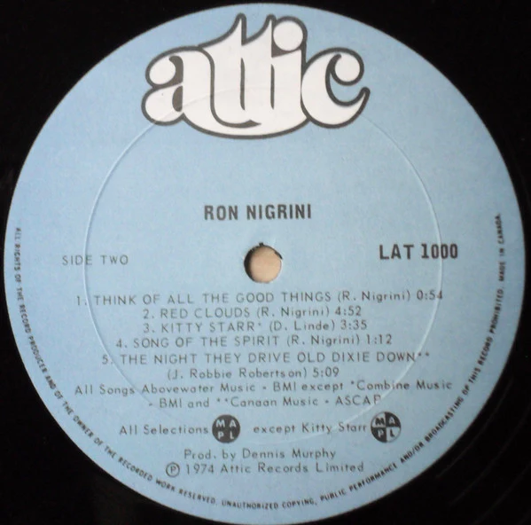 Ron Nigrini – Ron Nigrini (VG+/VG+) – LP, CA 1975 - Image 4