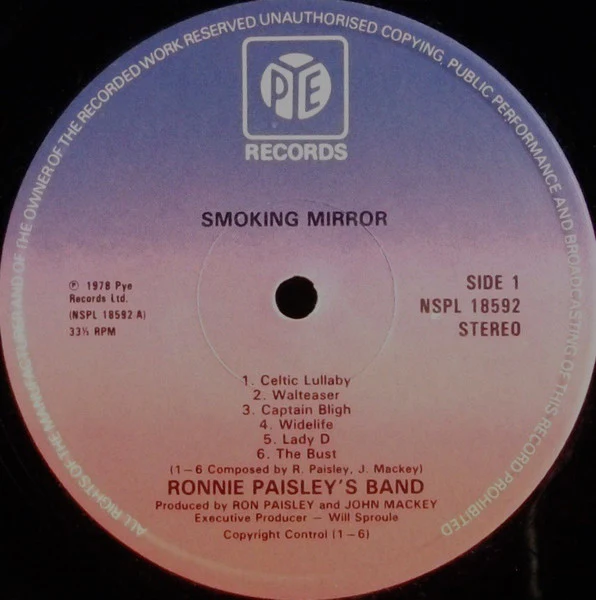 Ronnie Paisley's Band – Smoking Mirror (VG+/VG+) – LP, UK 1978 - Image 3