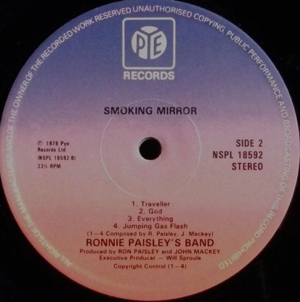 Ronnie Paisley's Band – Smoking Mirror (VG+/VG+) – LP, UK 1978 - Image 4