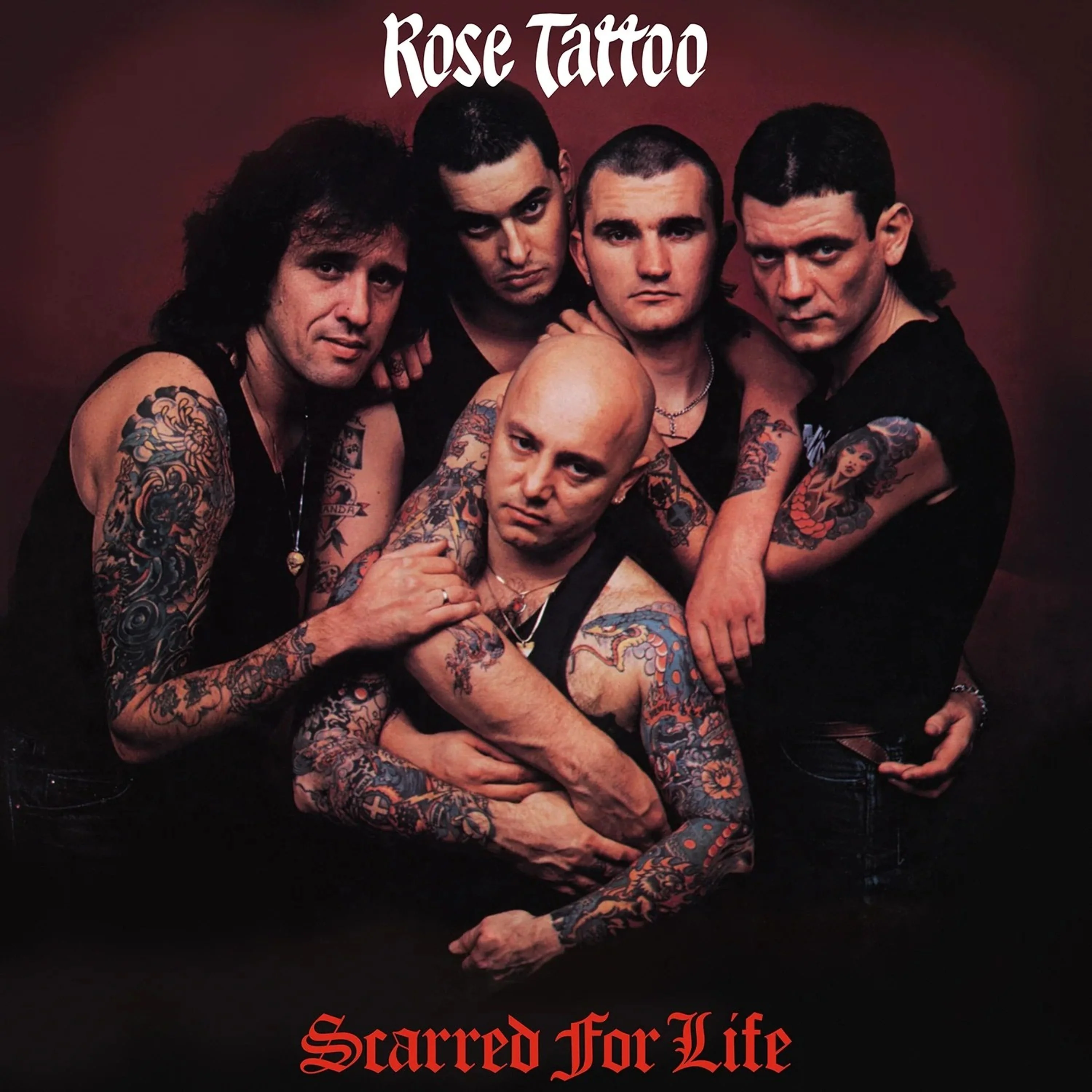 Rose Tattoo – Scarred for Life (Red & White Swirl)