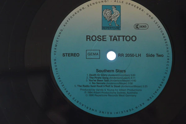 Rose Tattoo – Southern Stars (VG/VG+) – LP, DE 1990 - Image 6