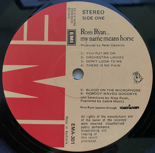 Ross Ryan – ...My Name Means Horse (VG/VG) – LP, AU 1974 - Image 4