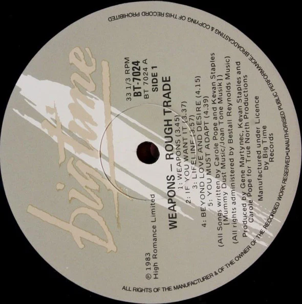 Rough Trade – Weapons (VG+/VG+) – LP, AU 1984 - Image 3