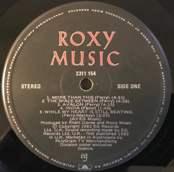Roxy Music – Avalon (VG/VG) – LP, Australasia 1982 - Image 3