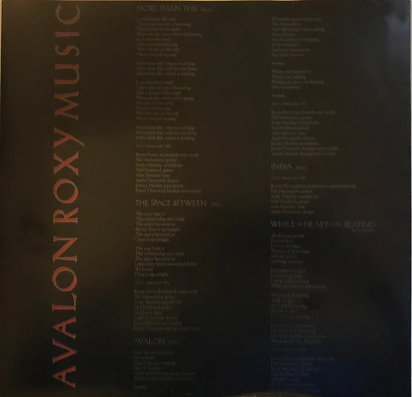 Roxy Music – Avalon (VG/VG) – LP, Australasia 1982 - Image 5