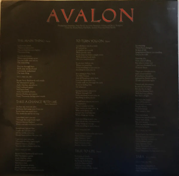Roxy Music – Avalon (VG/VG) – LP, Australasia 1982 - Image 6