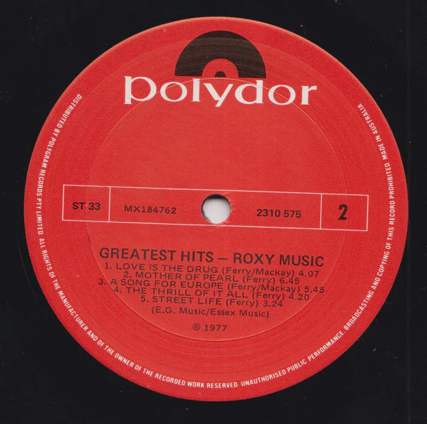 Roxy Music – Greatest Hits (VG+/VG+) – LP, AU 1977 - Image 3