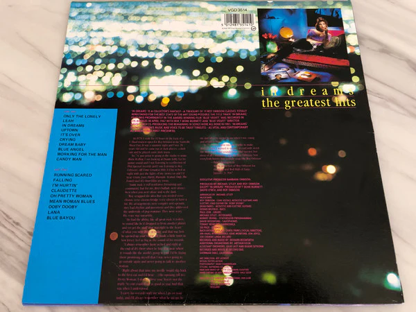 Roy Orbison – In Dreams: The Greatest Hits (VG+/E) – LP, AU 1987 - Image 2