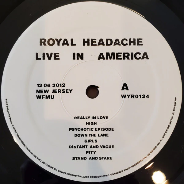Royal Headache – Live In America (VG+/VG+) – LP, US 2024 - Image 3