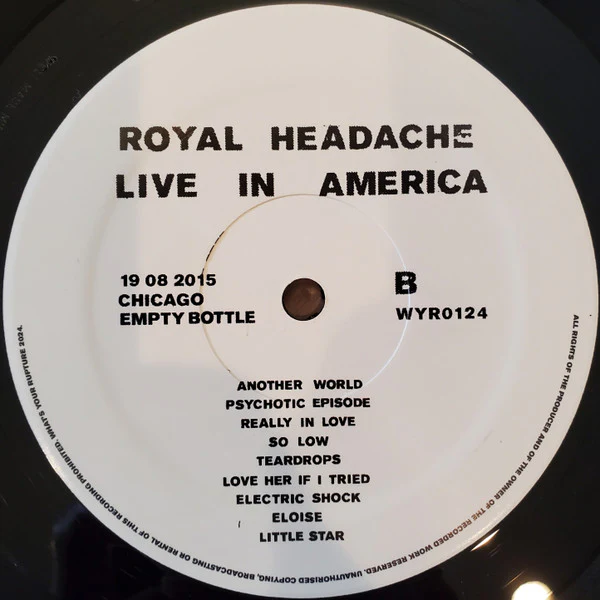 Royal Headache – Live In America (VG+/VG+) – LP, US 2024 - Image 4