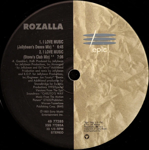 Rozalla – I Love Music (M/M) – 12", US 1993 - Image 2