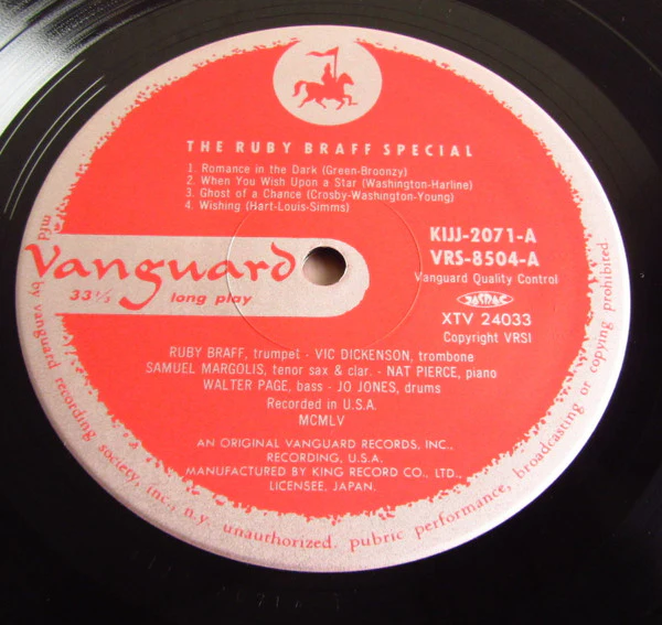 Ruby Braff – Ruby Braff Special (E/VG+) – LP, JP 1991, With OBI - Image 3