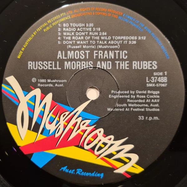 Russell Morris And The Rubes – Almost Frantic (VG+/VG+) – LP, AU 1980 - Image 5