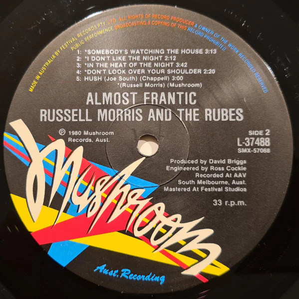 Russell Morris And The Rubes – Almost Frantic (VG+/VG+) – LP, AU 1980 - Image 6