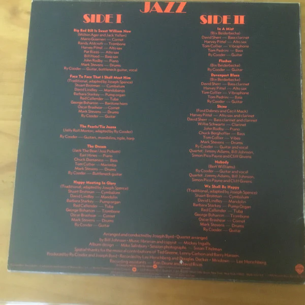 Ry Cooder – Jazz (VG+/VG+) – LP, AU 1978 - Image 2