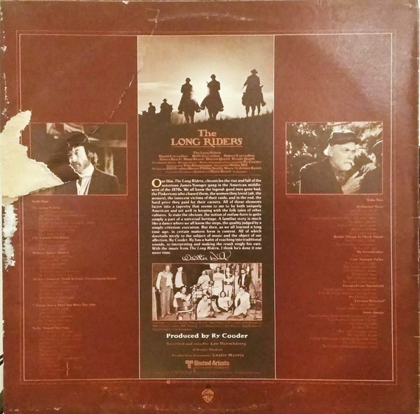 Ry Cooder – The Long Riders (Original Sound Track) (VG+/VG) – LP, AU 1980 - Image 2