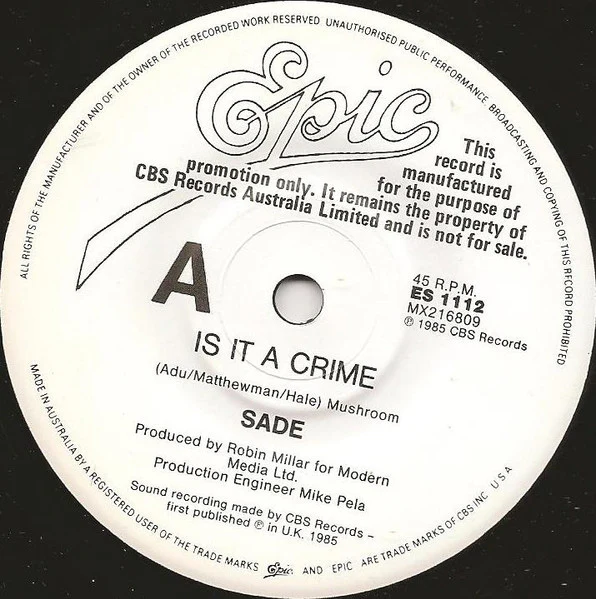 Sade – Is It A Crime? (VG+/VG+) – 7", AU 1985 - Image 3