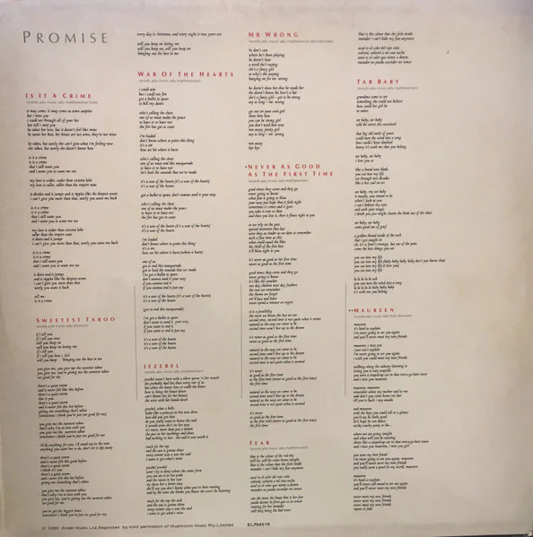 Sade – Promise (VG/VG) – LP, AU 1985 - Image 4