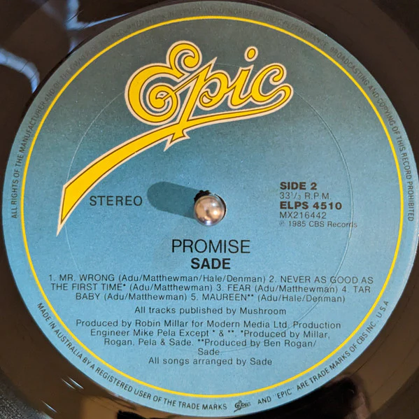 Sade – Promise (VG/VG) – LP, AU 1985 - Image 7