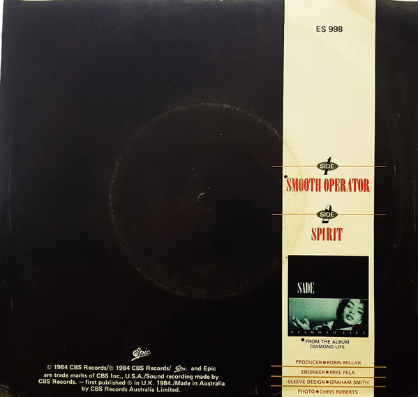 Sade – Smooth Operator (VG+/E) – 7", AU 1984 - Image 2