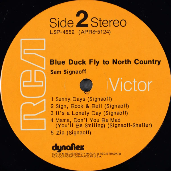 Sam Signaoff – Blue Duck Fly To North Country (VG+/VG) – LP, US 1971 - Image 4