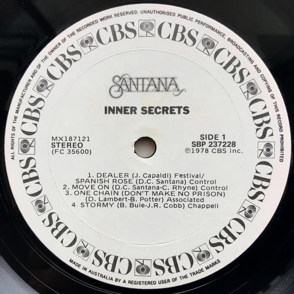 Santana – Inner Secrets (VG+/VG+) – LP, AU 1978 - Image 5