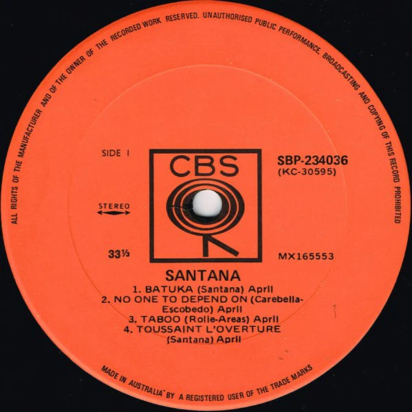 Santana – Santana (VG/VG) – LP, AU 1971 - Image 3
