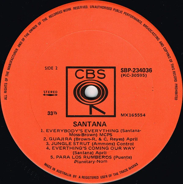 Santana – Santana (VG/VG) – LP, AU 1971 - Image 4