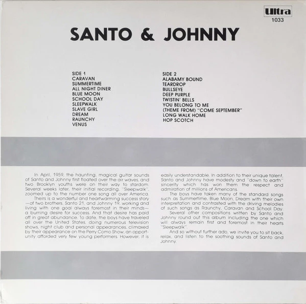 Santo & Johnny – Santo & Johnny (VG+/VG+) – LP, US - Image 2