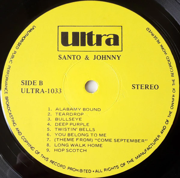 Santo & Johnny – Santo & Johnny (VG+/VG+) – LP, US - Image 4