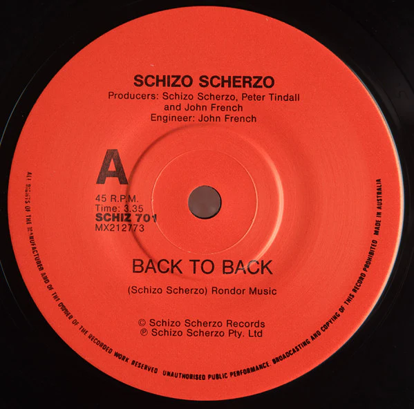 Schizo Scherzo – Back To Back (E/VG+) – 7", AU 1986 - Image 3