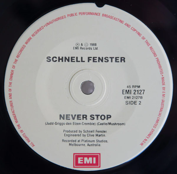 Schnell Fenster – Love Hate Relationship (E/VG+) – 7", AU 1988 - Image 4