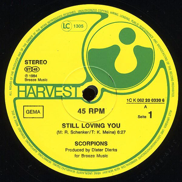 Scorpions – Still Loving You (VG+/VG+) – 12", DE 1984 - Image 3