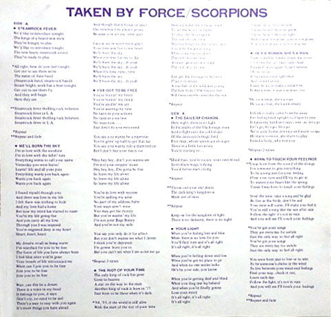 Scorpions – Taken By Force (VG+/VG+) – LP, JP 1978, No OBI - Image 8