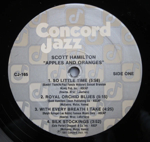 Scott Hamilton – Apples And Oranges (VG+/VG+) – LP, US 1981 - Image 3