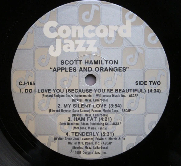 Scott Hamilton – Apples And Oranges (VG+/VG+) – LP, US 1981 - Image 4