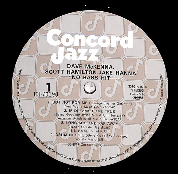 Scott Hamilton, Jake Hanna, Dave McKenna – No Bass Hit (VG+/VG+) – LP, JP 1979, No OBI - Image 6