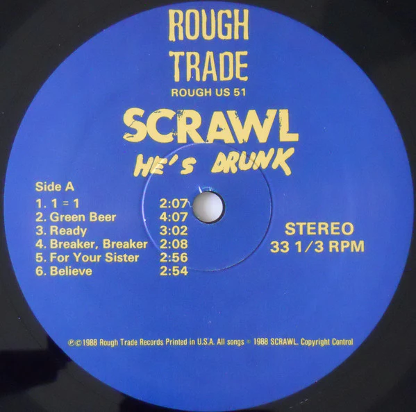 Scrawl – He's Drunk (VG+/VG) – LP, US 1988 - Image 3