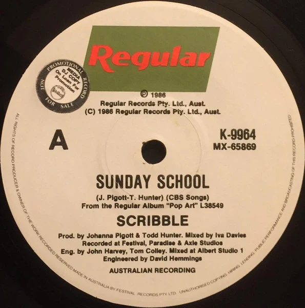 Scribble – Sunday School (VG+/Generic) – 7", AU